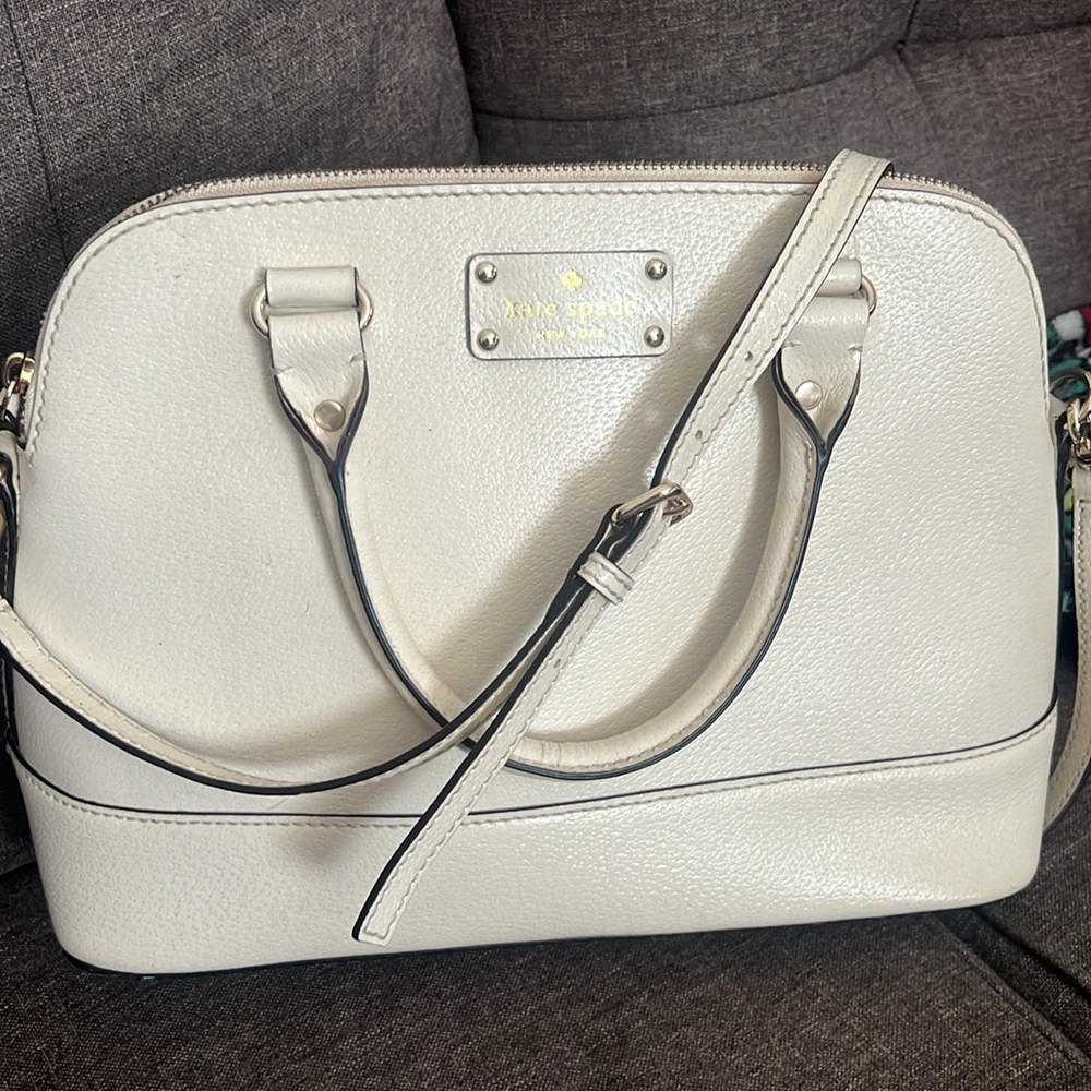 KATE SPADE RACHELLE IVORY SATCHEL W/STRAP